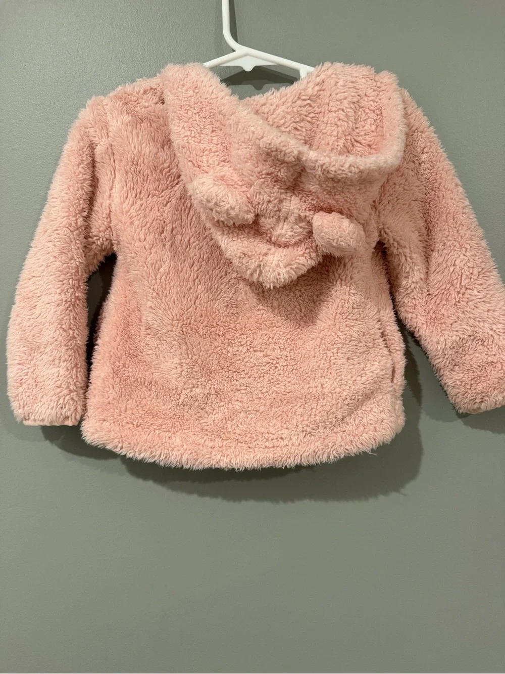 Old Navy Fuzzy Zip Animal Ear Hoodie — Light Pink